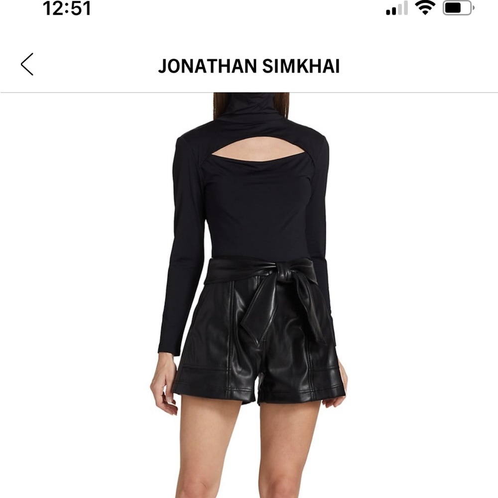 Jonathan Simkhai Mari Vegan Leather Shorts